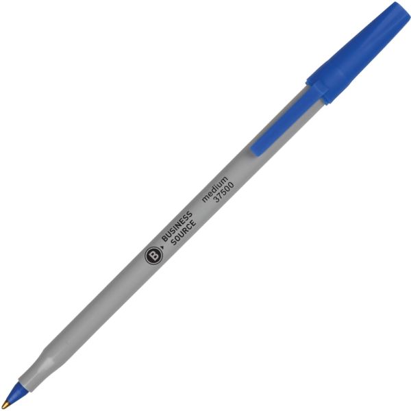 7331708748819570c568cd3dc16eb12888 Business Source Bulk Pack Ballpoint Stick Pens - Medium Pen Point - Blue - Tungsten Carbide Tip - 60 / Box - Image 1